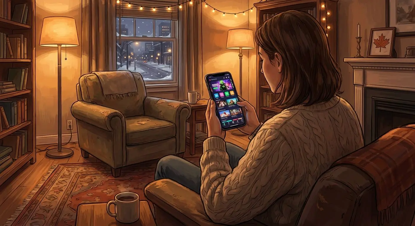 PlayOJO Mobile Experience in Canada Mobile PlayOJO-style gaming experience on smartphone in a Canadian home